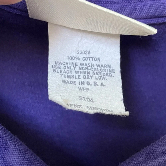 Vintage L.L.  Bean Made in USA Purple Polo Shirt Mens M Made in USA - Picture 4 of 4
